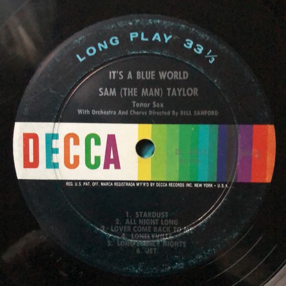 Sam The Man Taylor It's A Blue World Vinyl Lp '63 - Picture 2 of 7